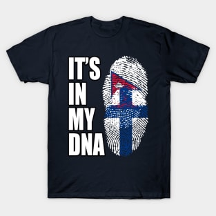 Finnish And Nepalese Mix DNA Flag Heritage T-Shirt